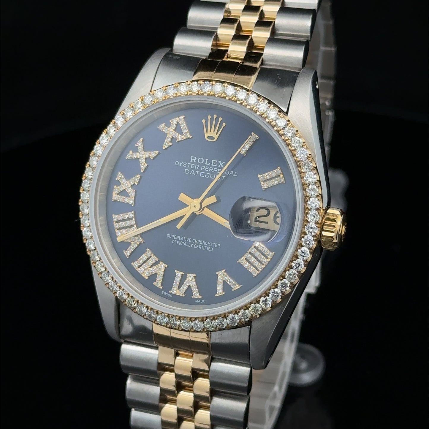 36mm Rolex Diamond Watch with Two-Tone Jubilee Bracelet