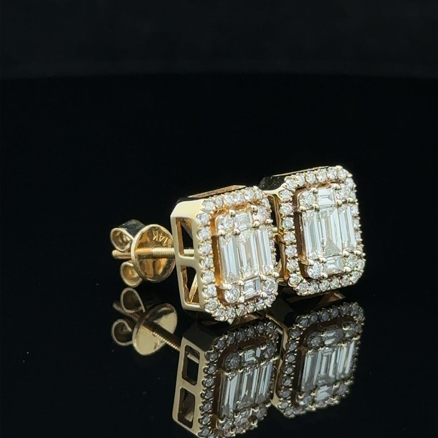 14k yellow gold and diamond Earrings