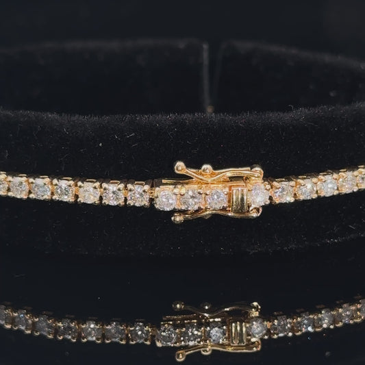 14k yellow gold and diamond Tennis Bracelet