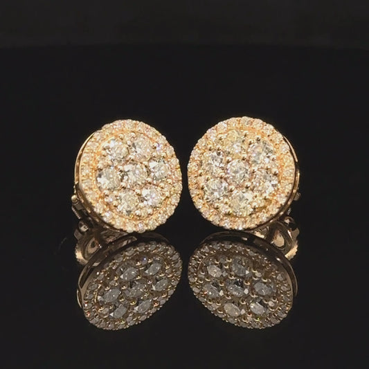 14K Yellow Gold Natural Diamond Earrings