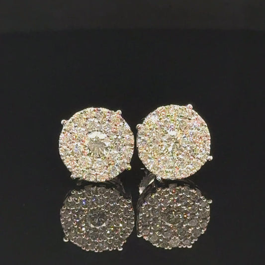 14K White Gold Natural Diamond Earrings