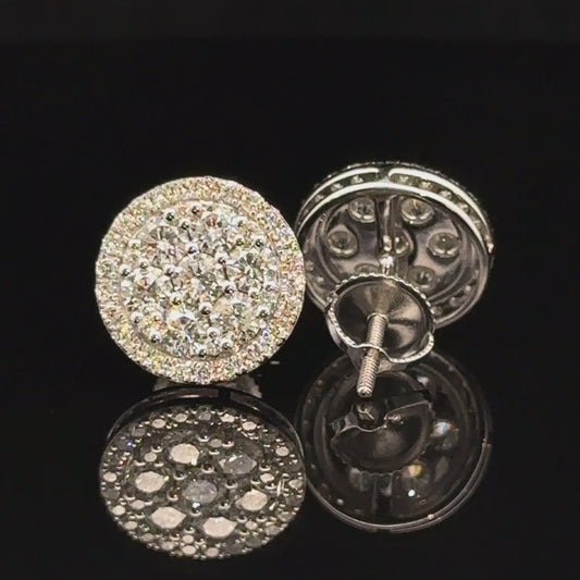 14K White Gold Natural Diamond Earrings