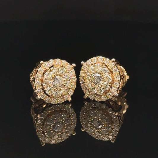 14k yellow gold and diamond Earrings