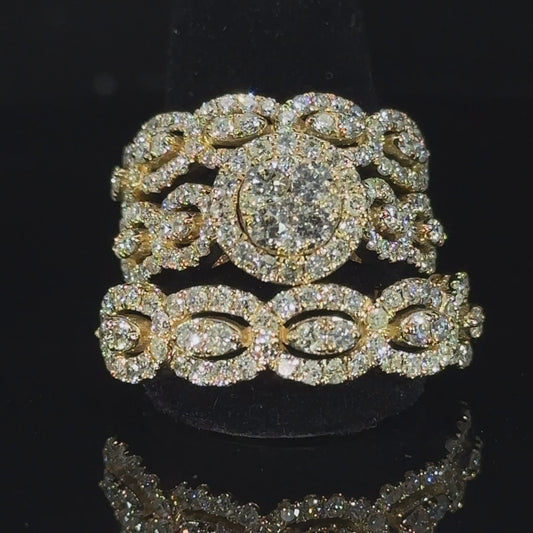 14k yellow gold and diamond 3-piece Bridal Set